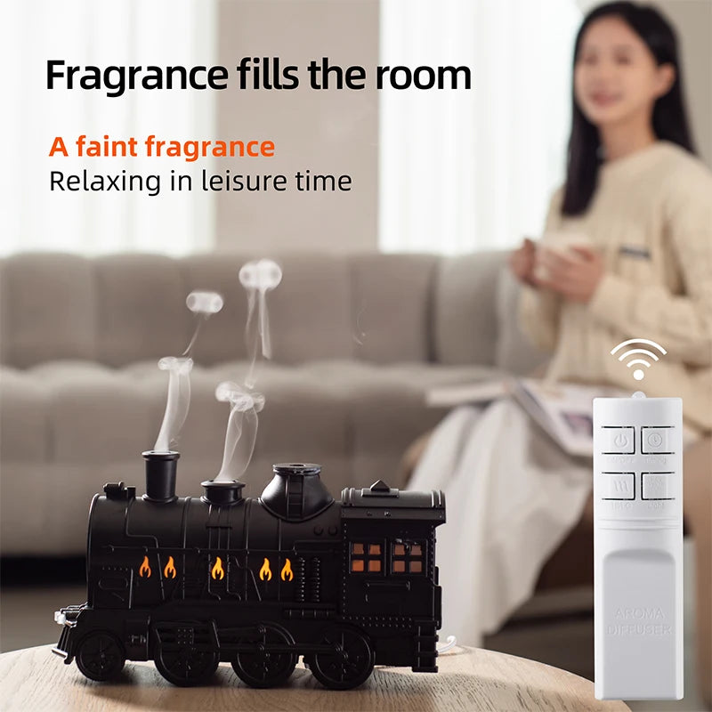 Train Air Humidifier Ultrasonic Aromatherapy Diffusers Mist Maker Fragrance Essential Oil Aroma Difusor Remote control 300ml