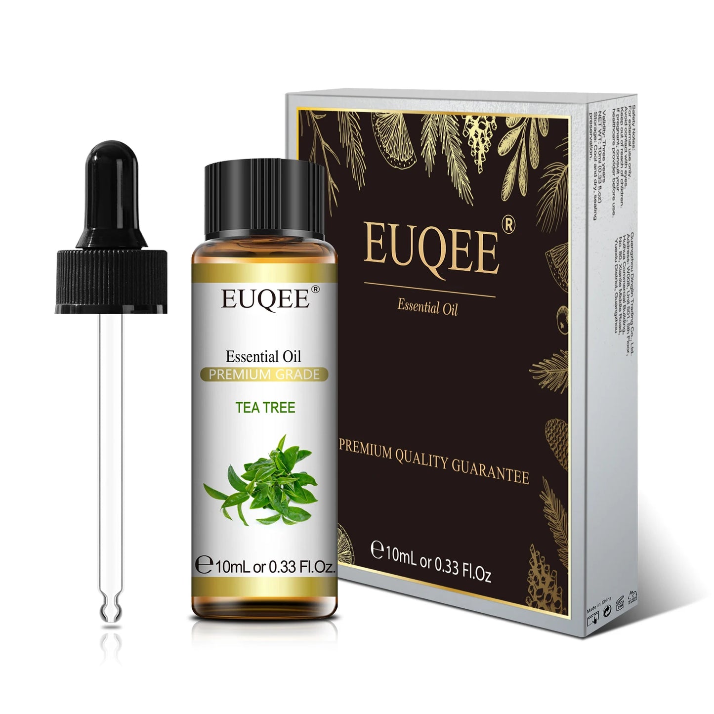 EUQEE 10ml Natural Plant Essential Oil with Dropper For Diffuser Humidifier Lavender Jasmine Eucalyptus Vanilla Essential Oils