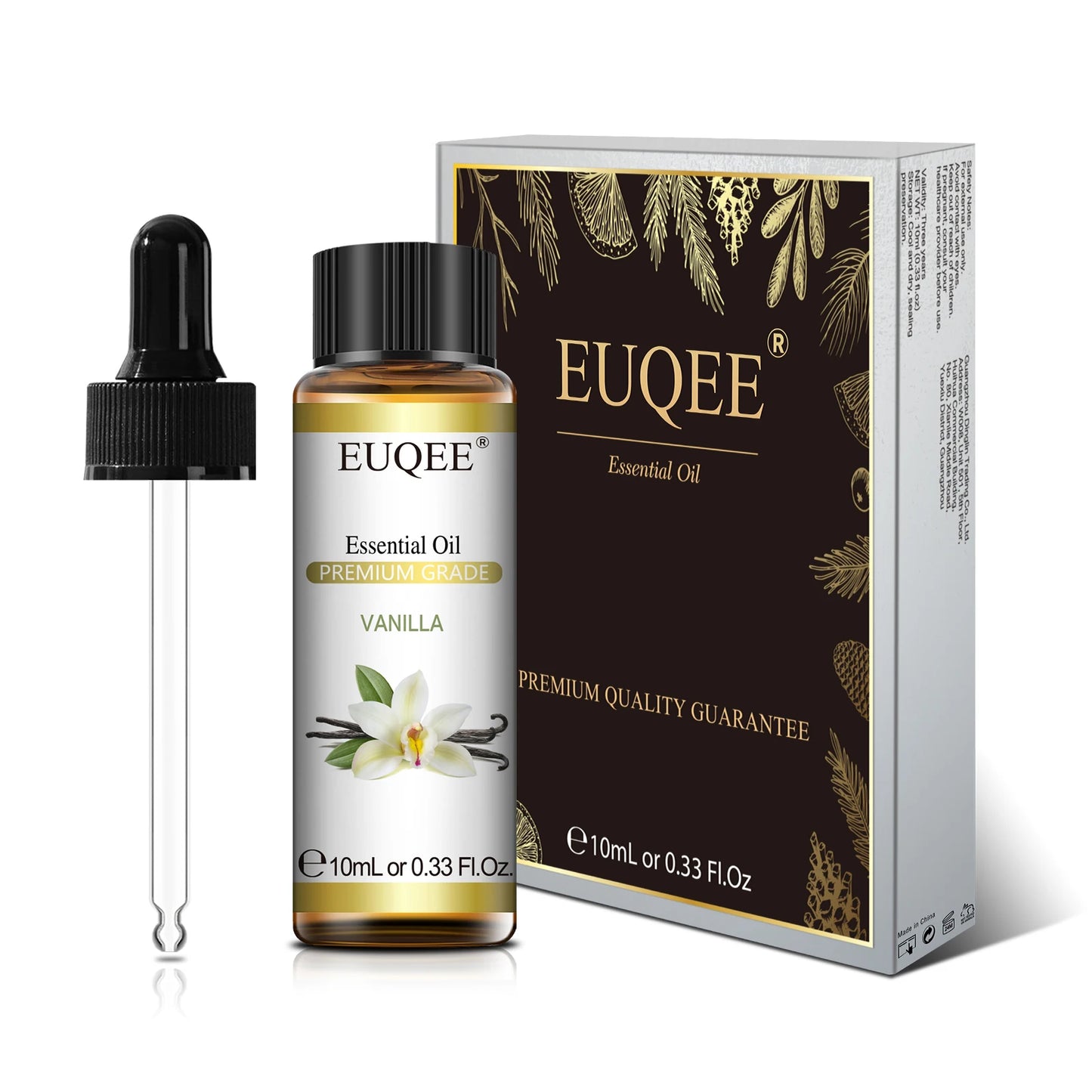 EUQEE 10ml Natural Plant Essential Oil with Dropper For Diffuser Humidifier Lavender Jasmine Eucalyptus Vanilla Essential Oils